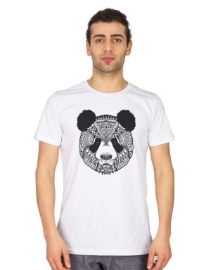 Panda Patterned Mandala T-Shirt 