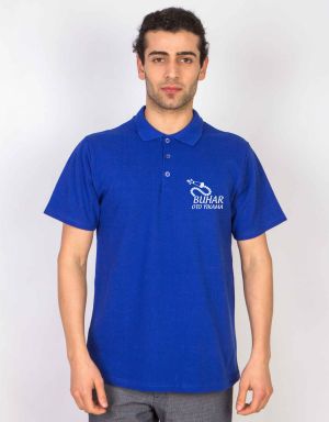 Polo Yaka Tişört Saks Mavi - Oto Yıkama
