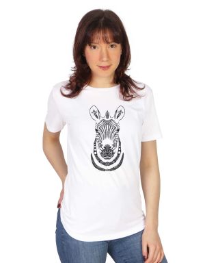 Zebra Patterned Mandala T-Shirt 