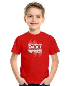 Dijital Baskılı Promosyon Çocuk Tişörtü - Kırmızı